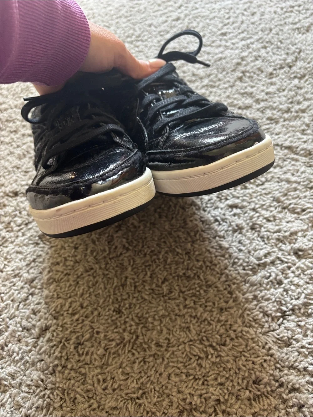 True Religion Black Patent Leather Sneakers